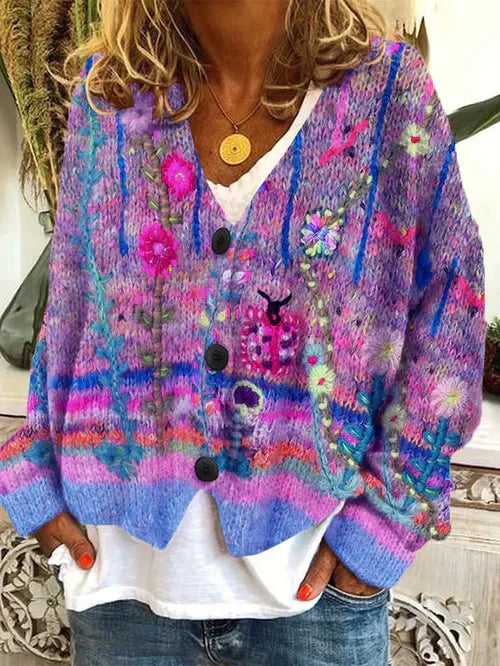 Moderne Retro-Strickjacke