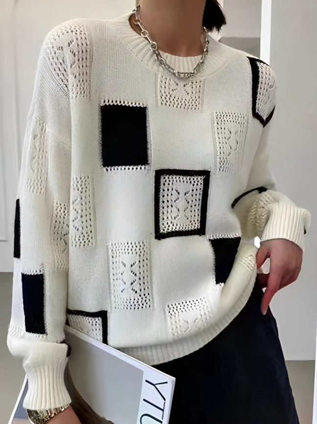 Modisch bedruckter Pullover