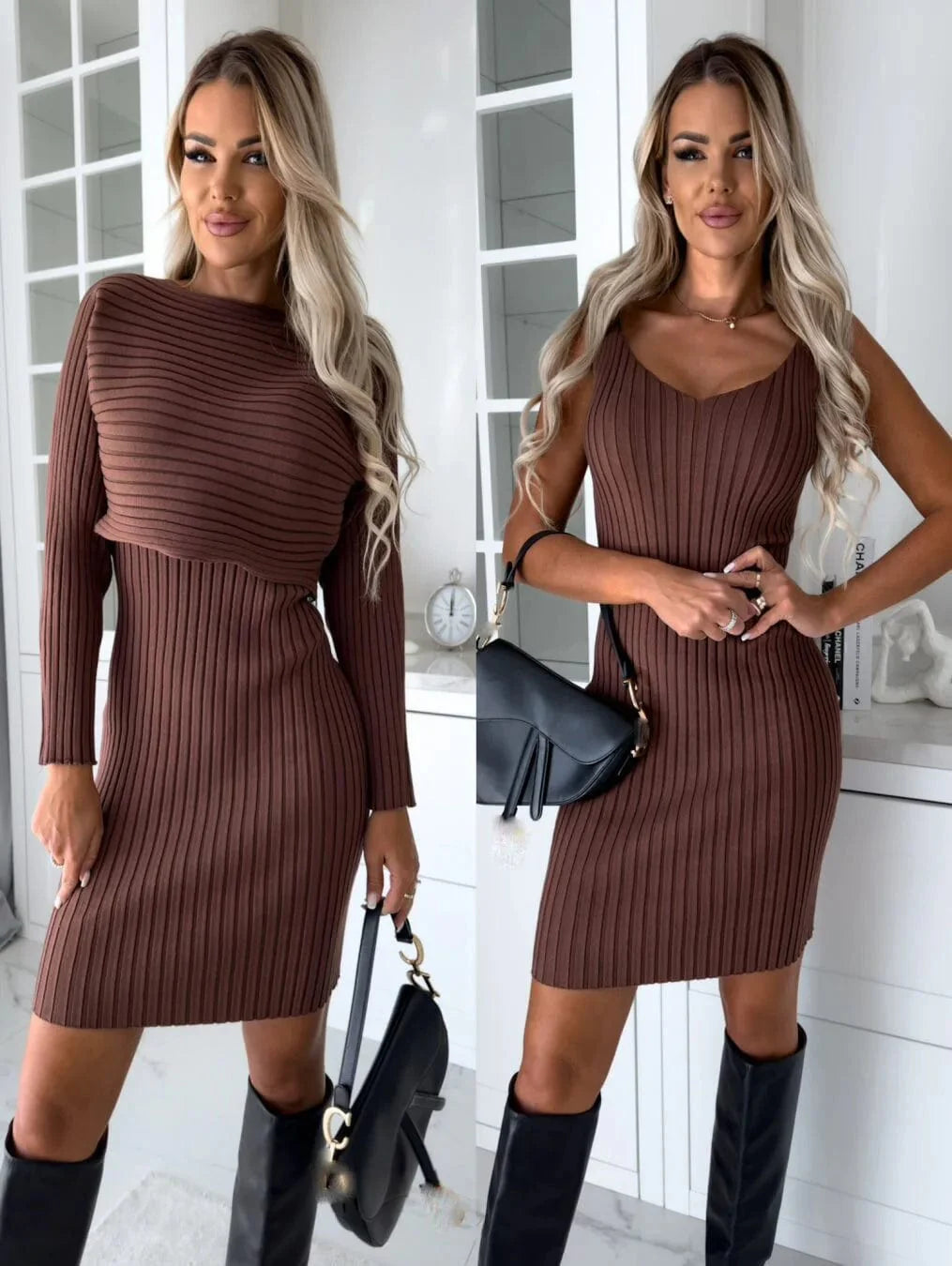 Modisches Damen-Strickpullover-Set