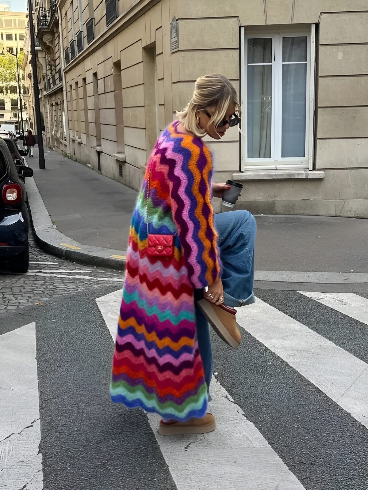 Monroe - Wellenförmige weiche Strickjacke