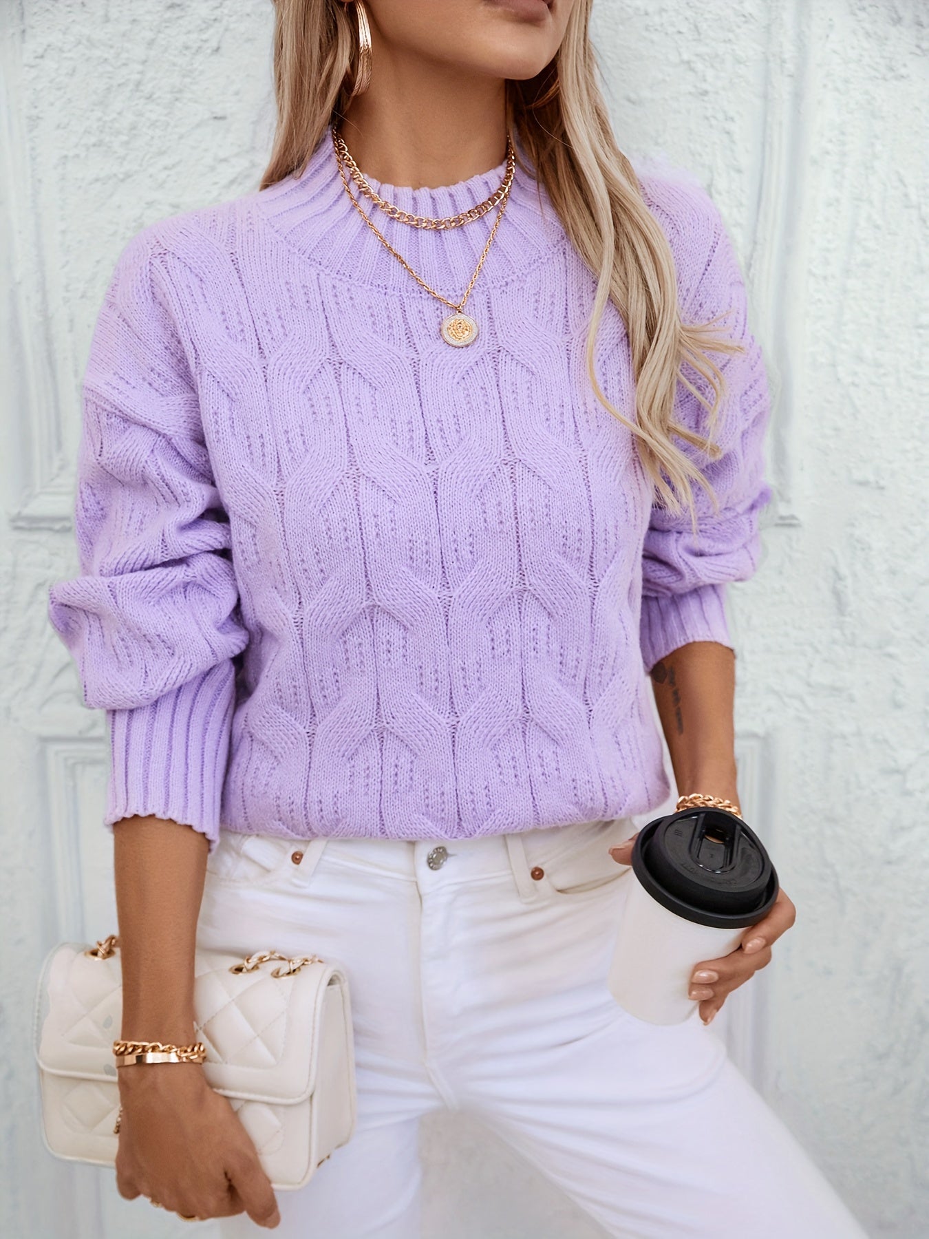 Naya - Strickpullover in zartem Flieder