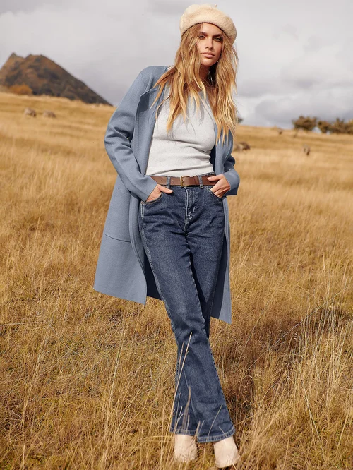 Neuer Stil Revers Klassischer Mantel