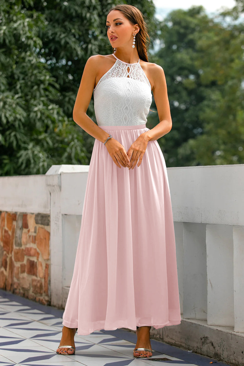 Nicole | Damen Halter Maxi Kleid für Hochzeitsgäste 12