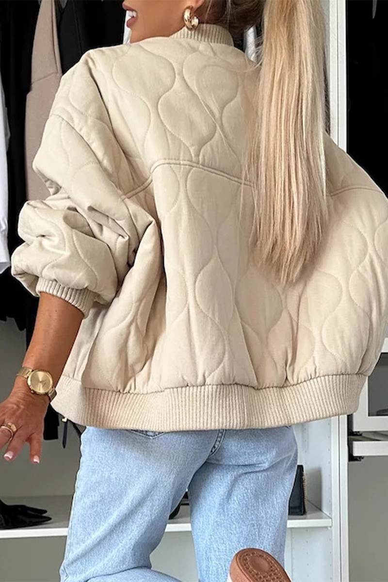 Nora - Einfarbige Jacke Mit Taschen Für Frauen