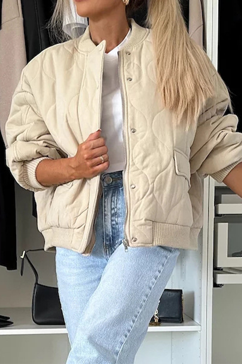 Nora - Einfarbige Jacke Mit Taschen Für Frauen