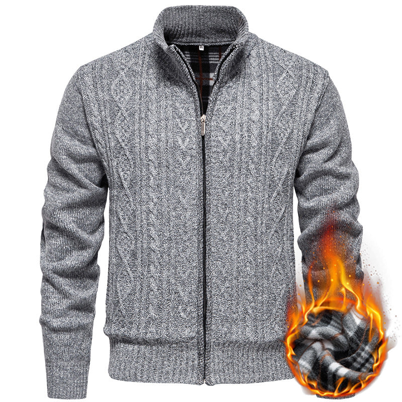 Strickjacke Herren | Zopfmuster & Stehkragen 4