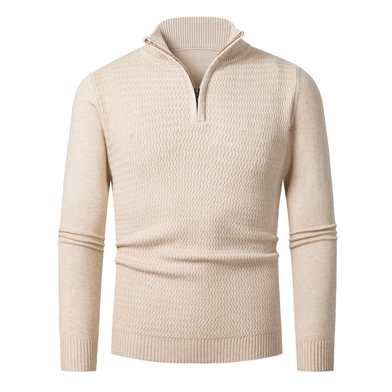 Pullover Herren | Wellenstruktur & Halbzip 1