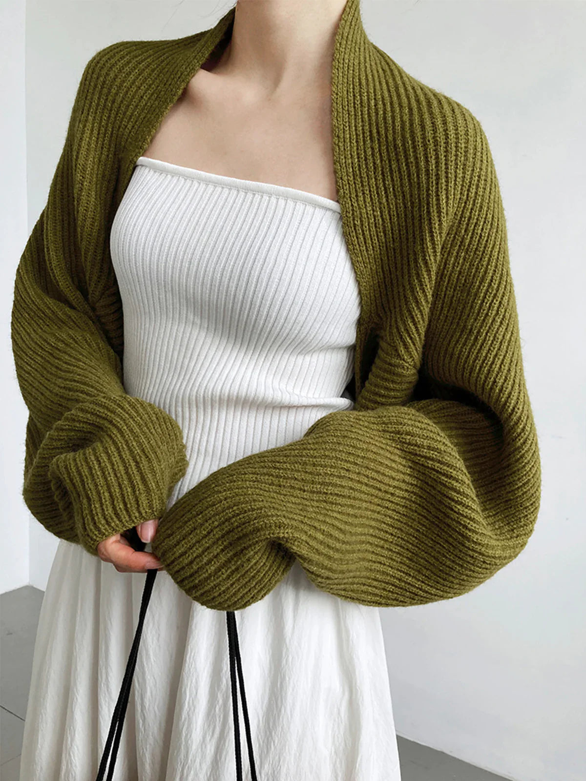 Olivia - Schicker und Bequemer Offener Shrug-Pullover