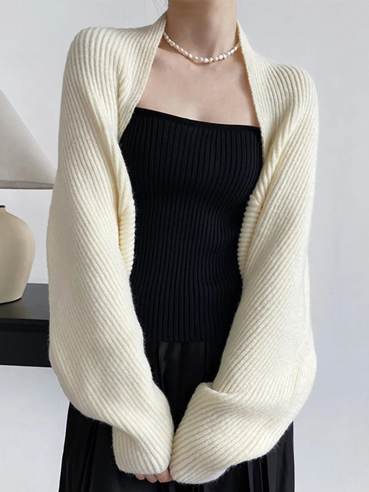 Olivia - Schicker und Bequemer Offener Shrug-Pullover