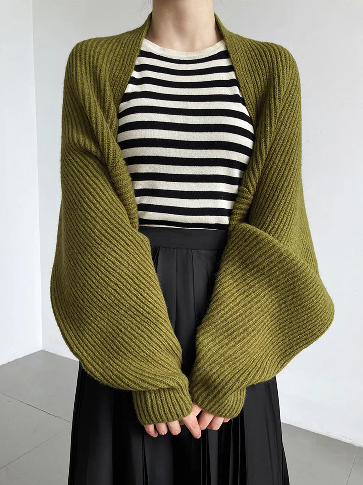 Olivia - Schicker und Bequemer Offener Shrug-Pullover