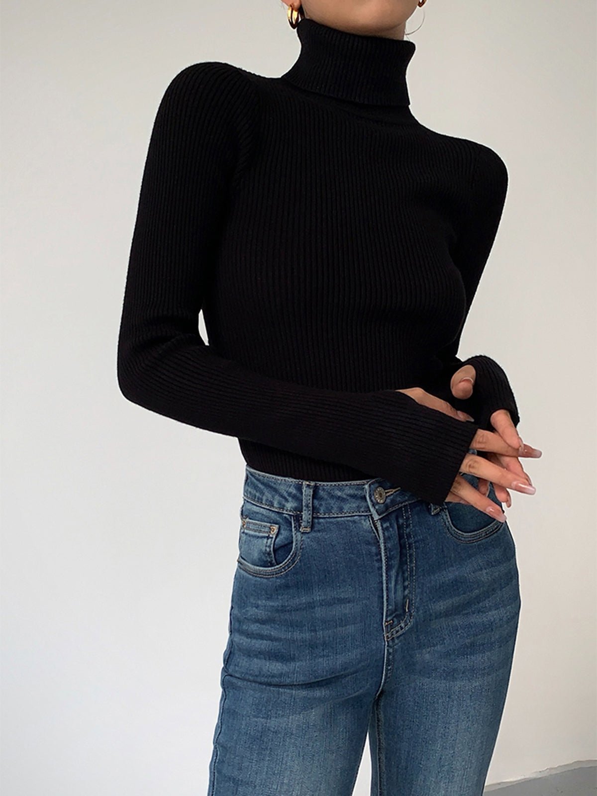 Olivia | Eleganter und schlichter Rippstrick-Rollkragenpullover 0