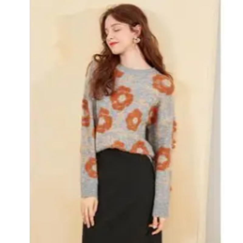 Ottilie - Pullover mit Blumenmuster