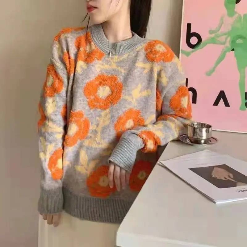 Ottilie - Pullover mit Blumenmuster