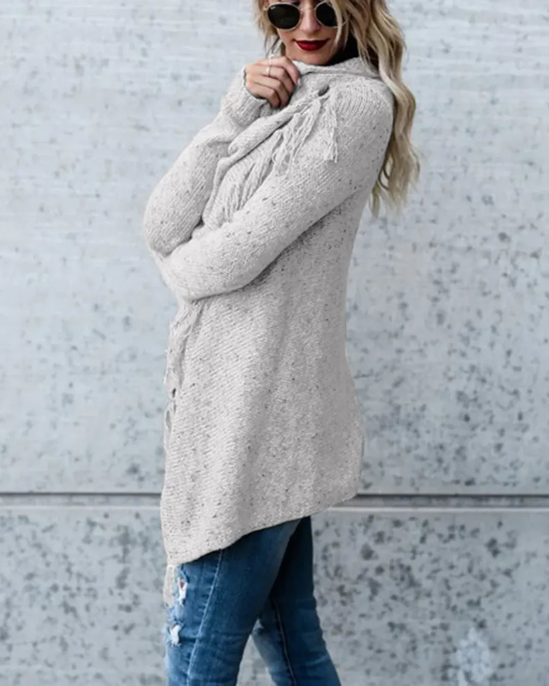 PONCHO-STIL PULLOVER