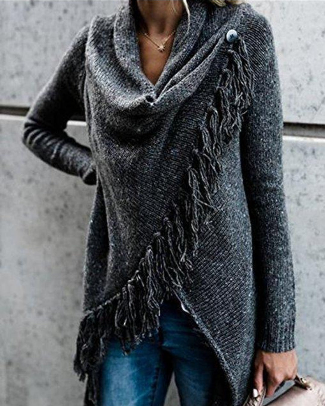 PONCHO-STIL PULLOVER