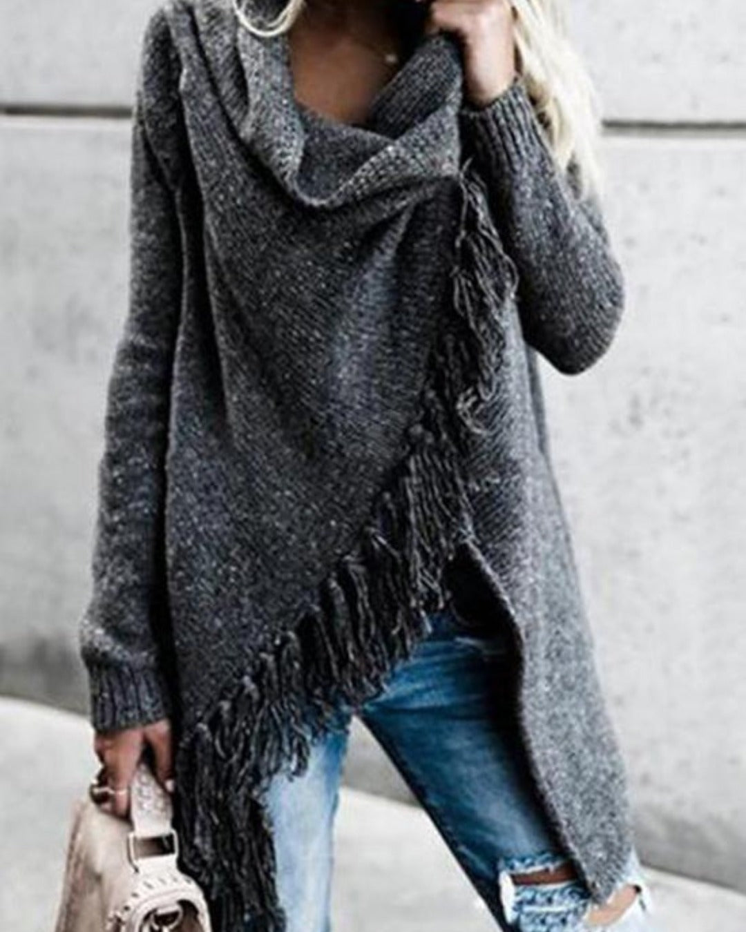PONCHO-STIL PULLOVER