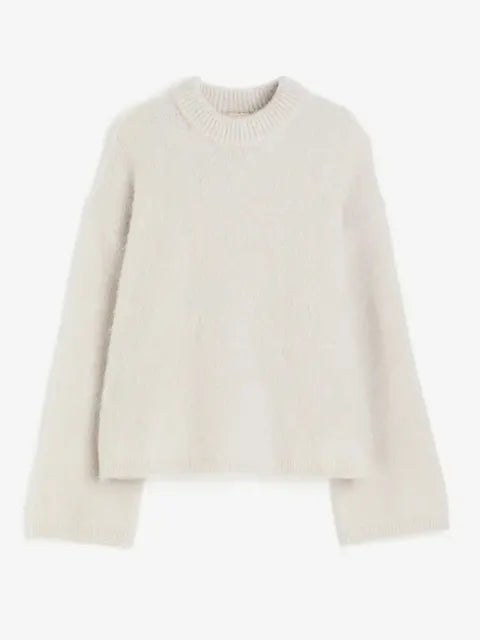 Paisley - Einfarbig Runder Kragen Lässig Lose Pullover