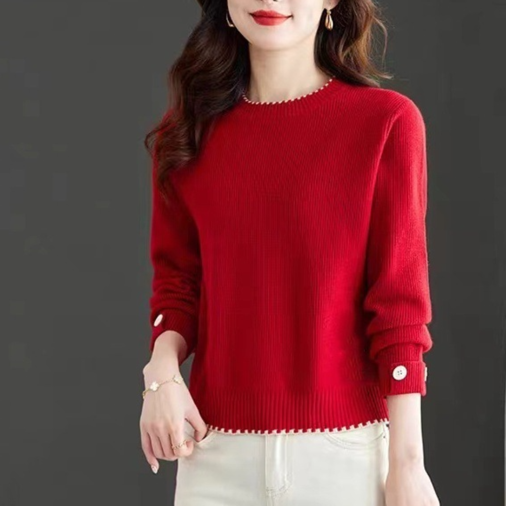 Peninah - Weicher Rundhals Pullover für Frauen