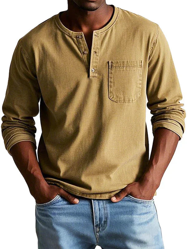 Philipp | Herren Lässiges Langarm-Henleyshirt 6