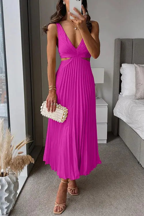 Plisseekleid Damen | Figurbetonte Taille & Schwingender Fall