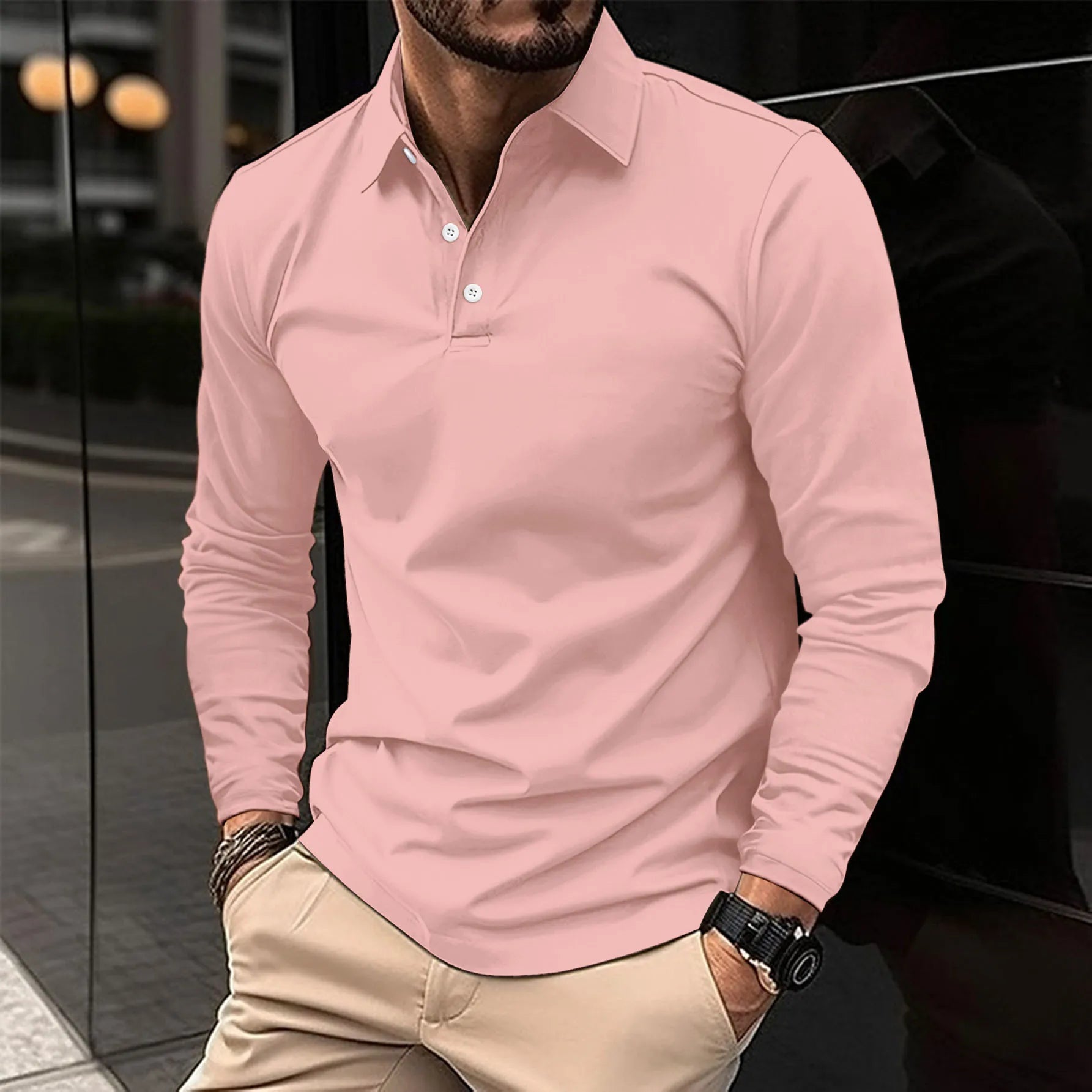 Polo Shirt Herren | Langarm & Klassischer Umlegekragen