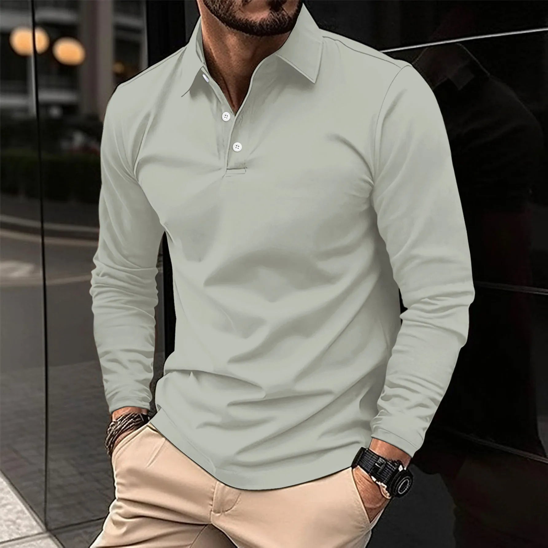 Polo Shirt Herren | Langarm & Klassischer Umlegekragen