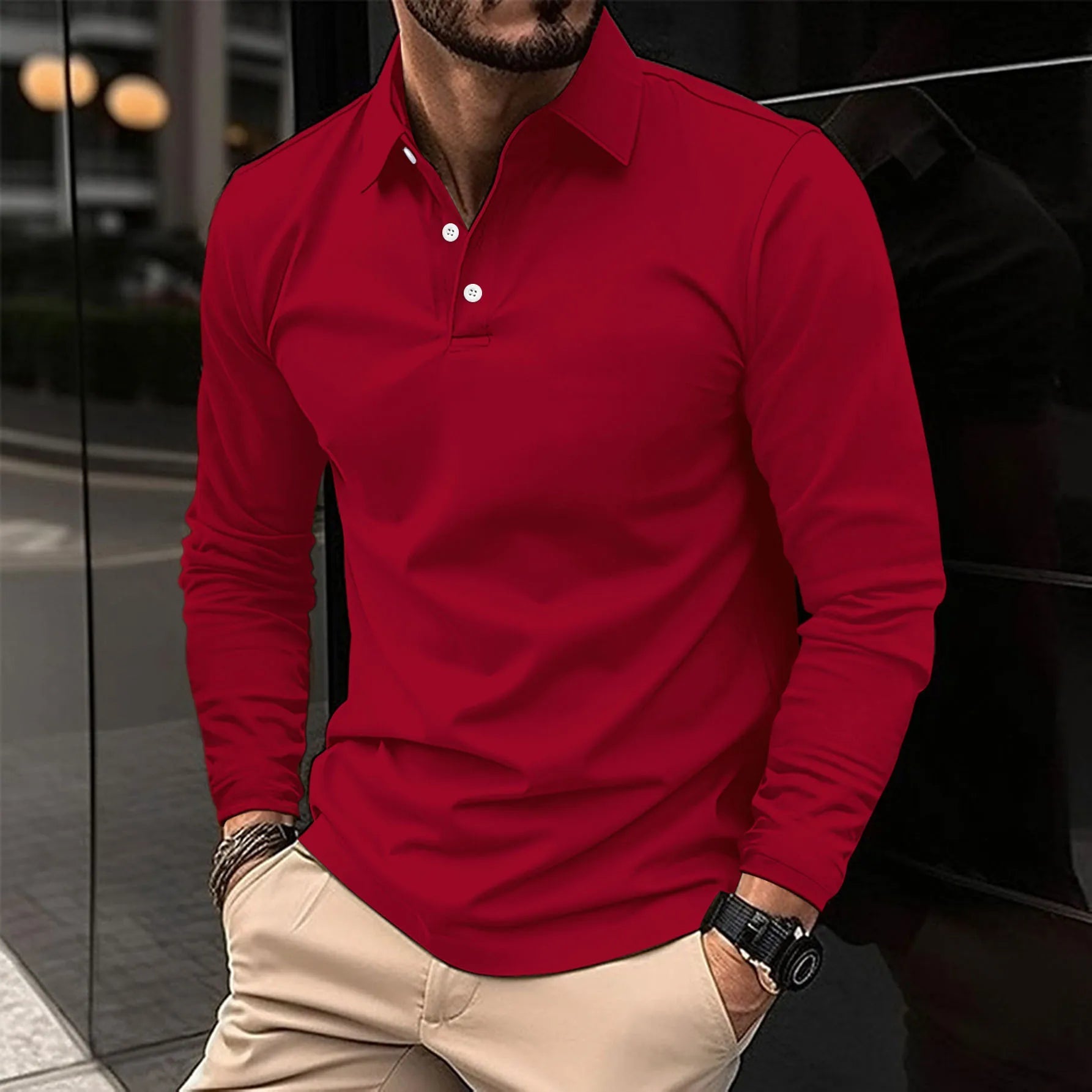 Polo Shirt Herren | Langarm & Klassischer Umlegekragen
