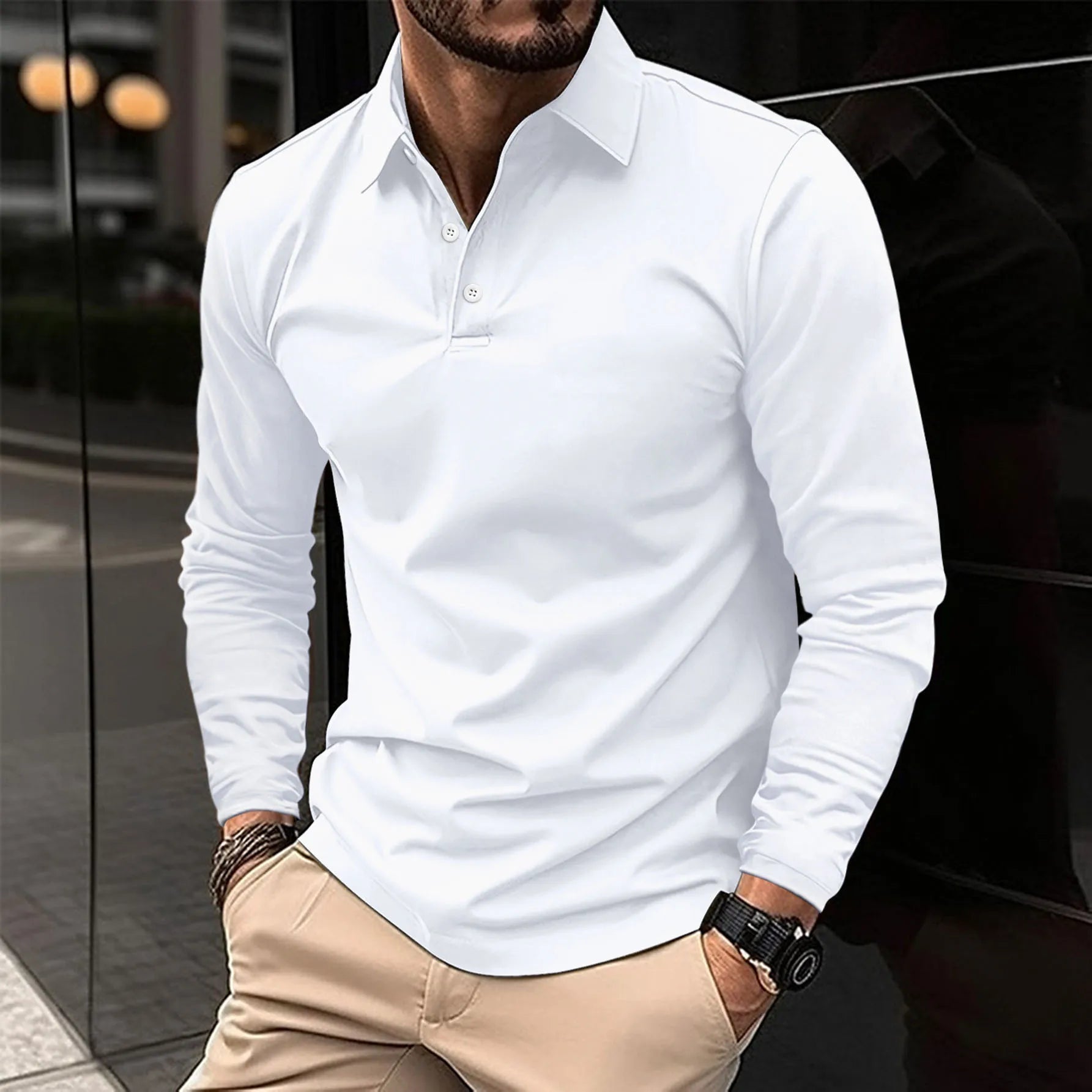 Polo Shirt Herren | Langarm & Klassischer Umlegekragen