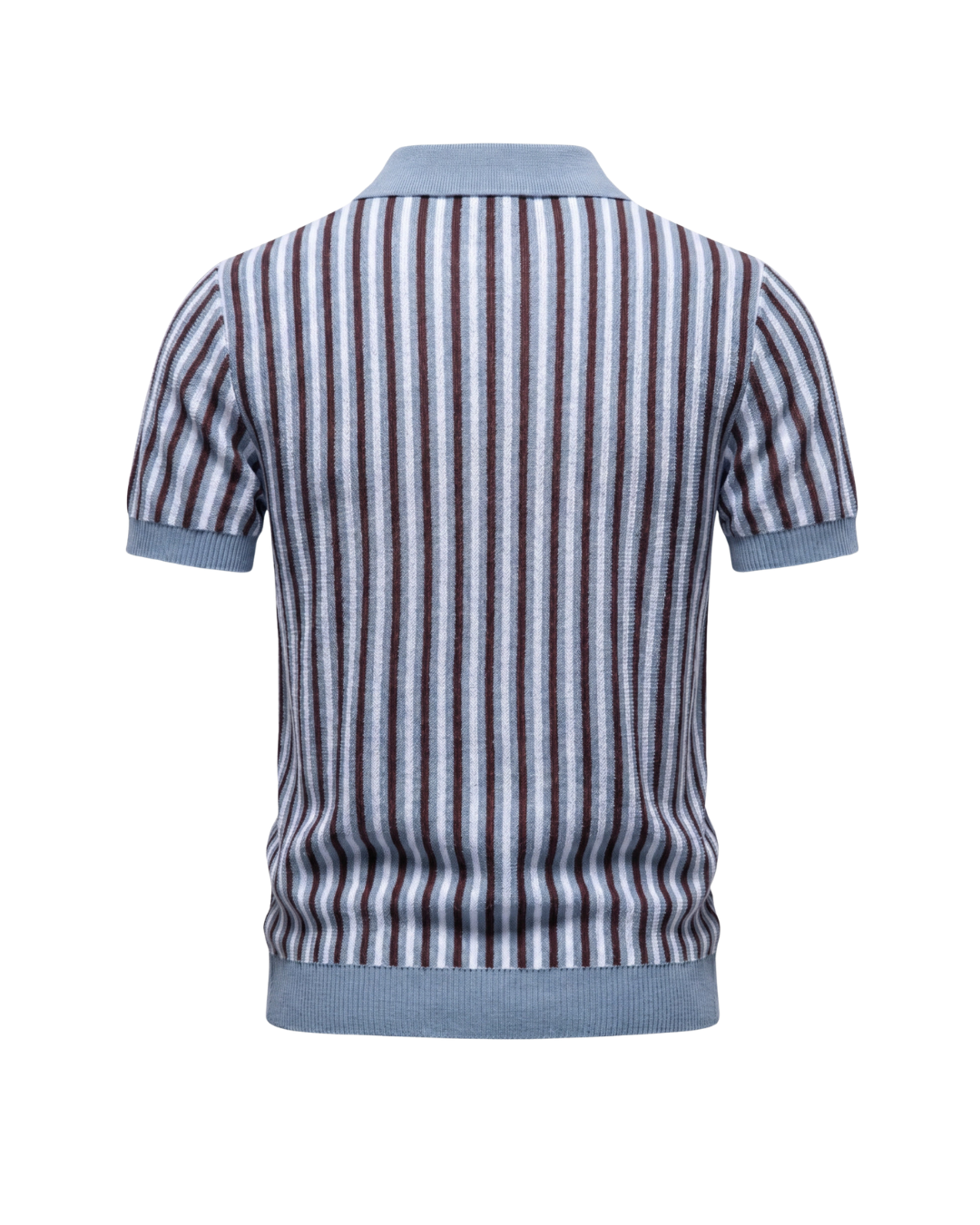 Polo Shirt Herren | Strick-Poloshirt mit Streifenmuster & Kragen
