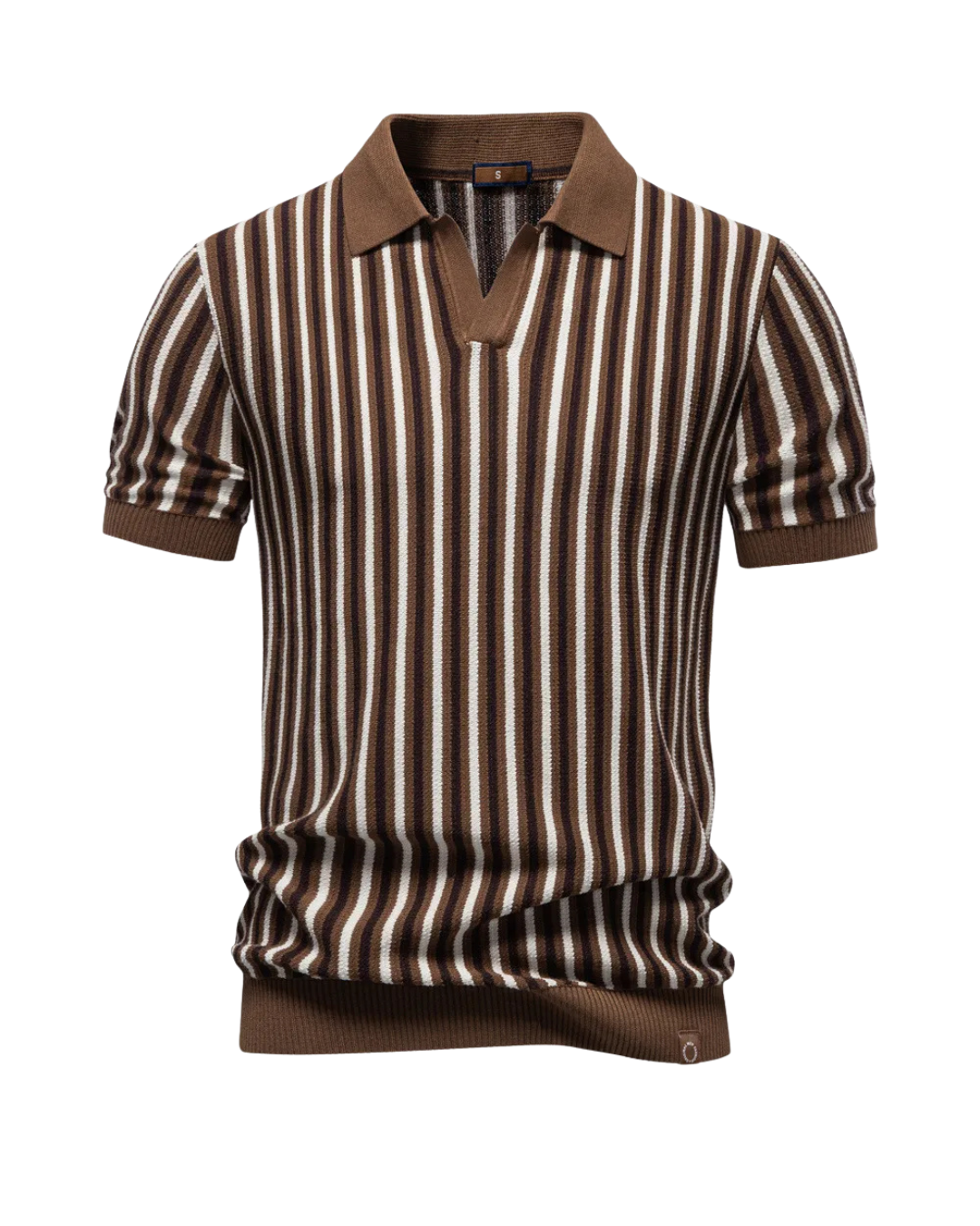 Polo Shirt Herren | Strick-Poloshirt mit Streifenmuster & Kragen