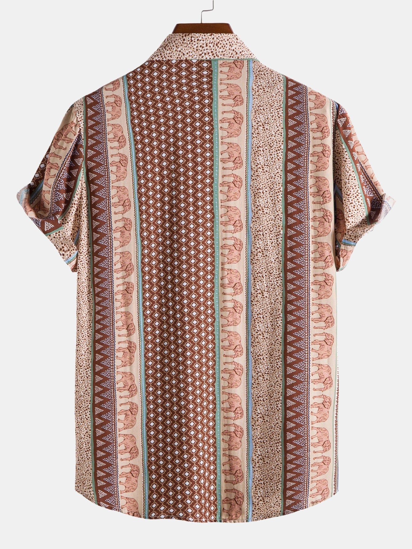 Poloshirt Herren | Boho Ethno-Print & Kurzarm