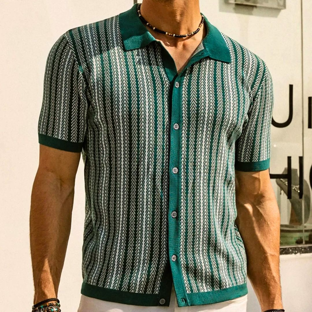 Poloshirt Herren | Chevron-Muster & Eleganter Streetstyle