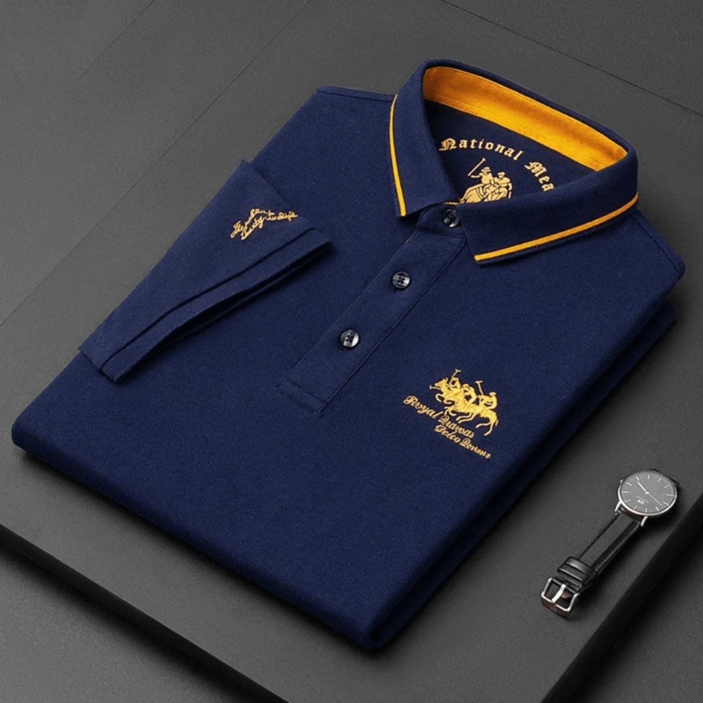 Poloshirt Herren | Sticklogo & Kontrastkragen