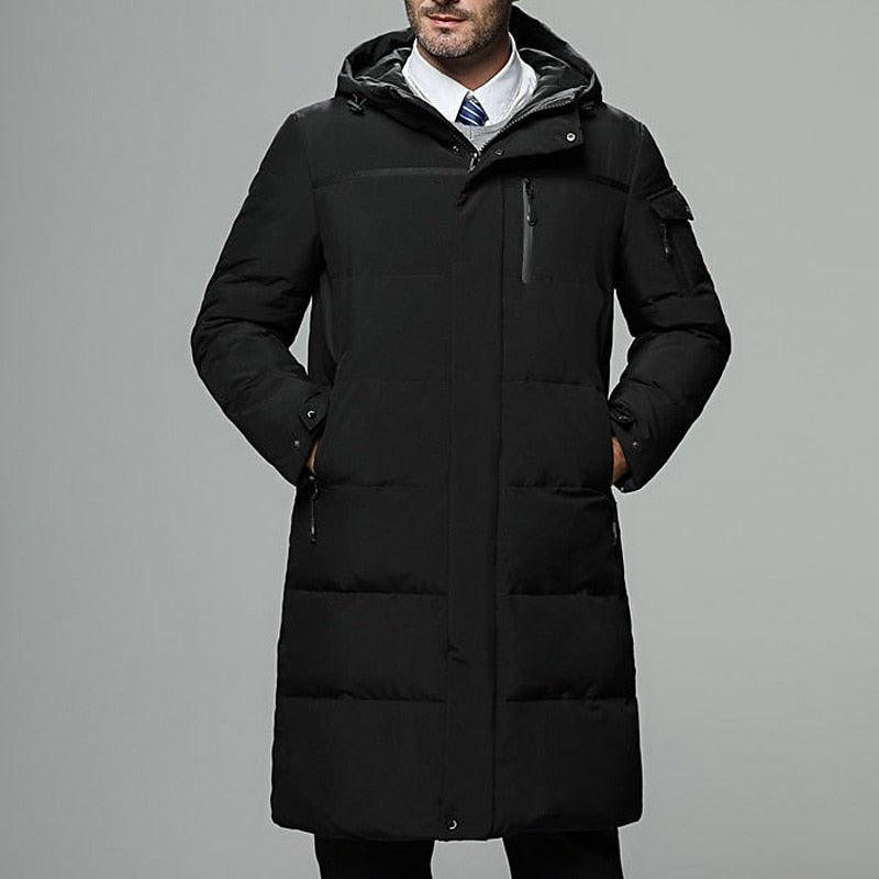 Pufferjacke Herren Lang | Wind- & Regenschutz mit Kapuze