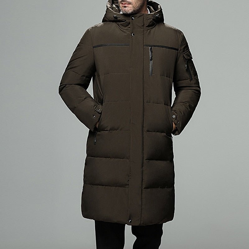 Pufferjacke Herren Lang | Wind- & Regenschutz mit Kapuze