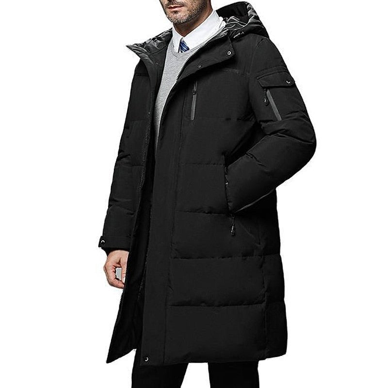 Pufferjacke Herren Lang | Wind- & Regenschutz mit Kapuze