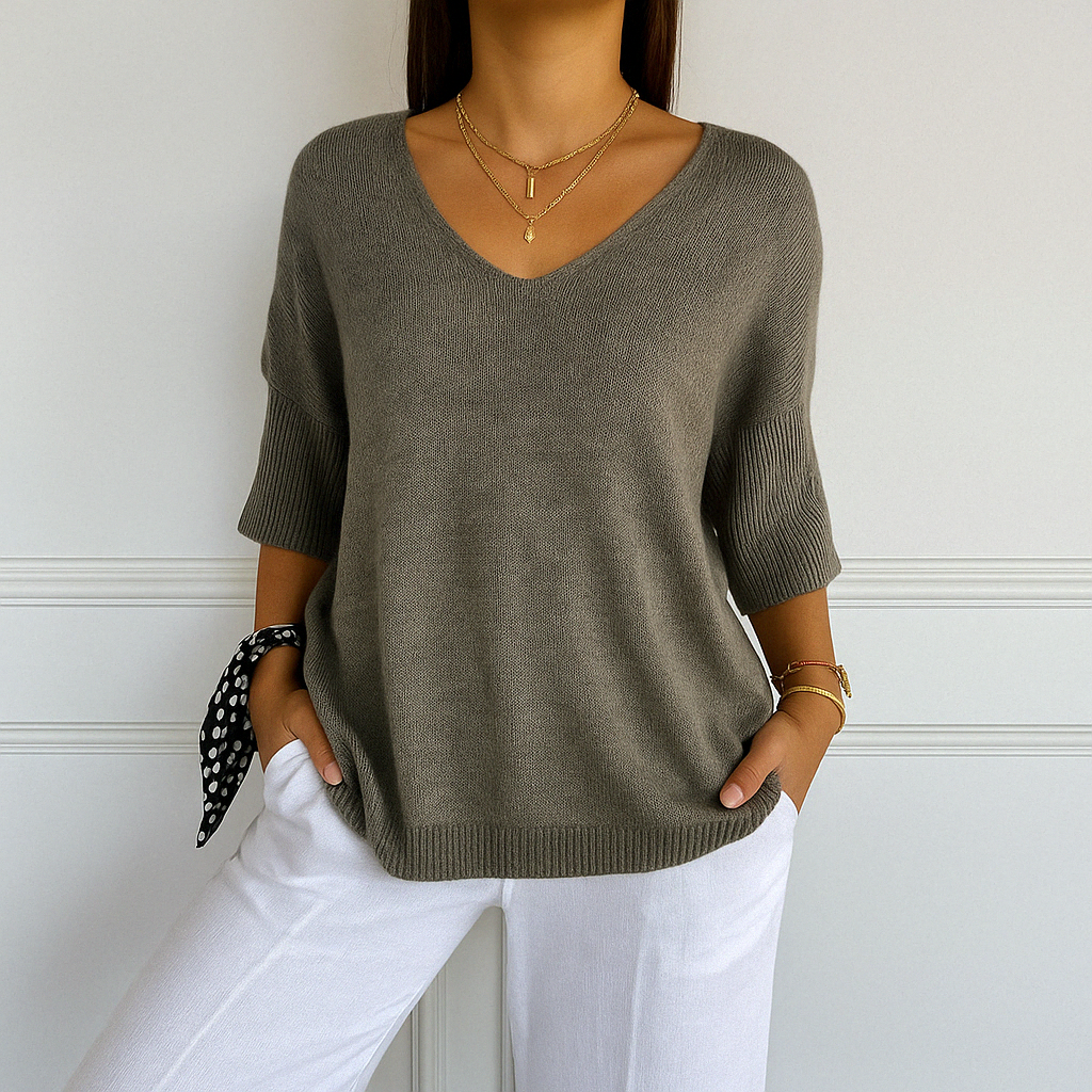 Pullover Damen | Kurze Ärmel & Lockerer Schnitt