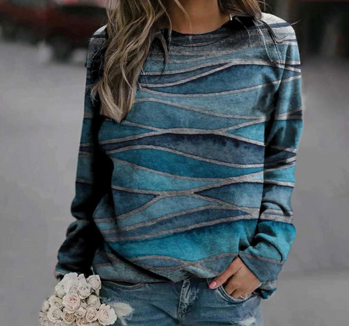 Pullover Damen | Kuscheliger Komfort mit Kunstprint