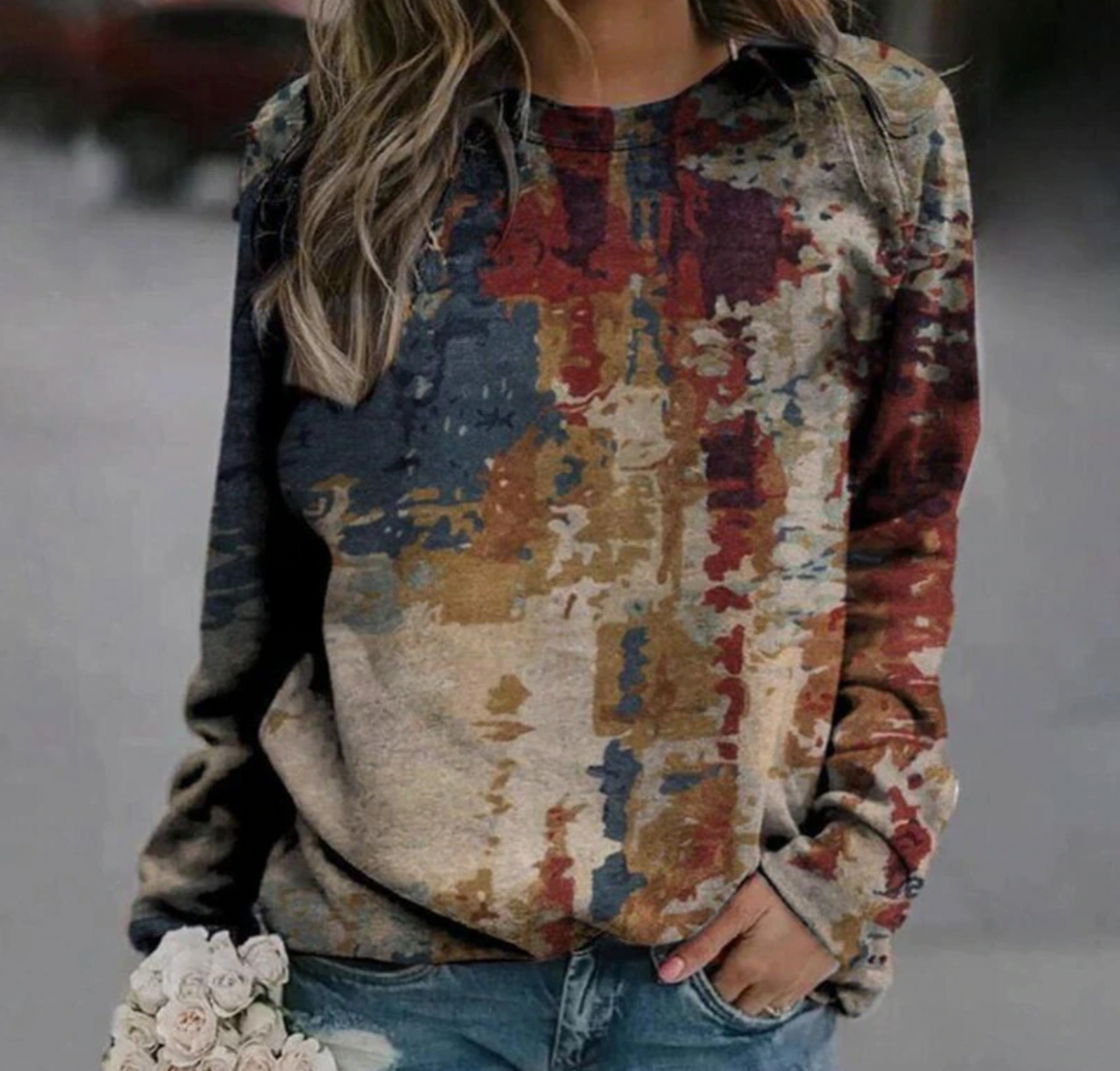 Pullover Damen | Kuscheliger Komfort mit Kunstprint