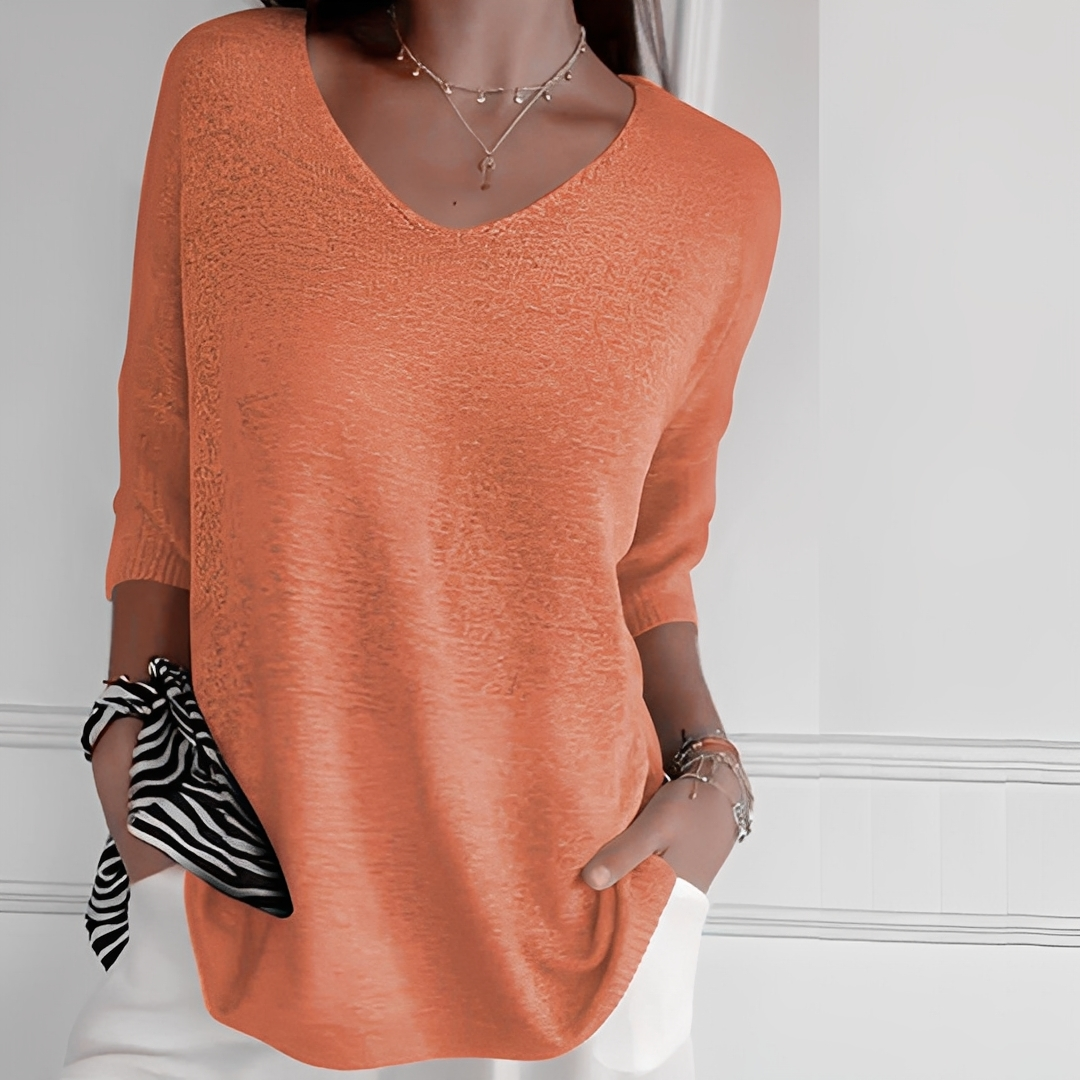 Pullover Damen | Langer Schnitt & V-Ausschnitt