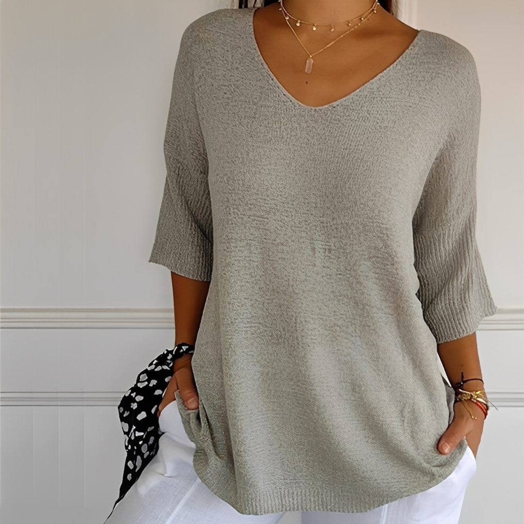 Pullover Damen | Langer Schnitt & V-Ausschnitt