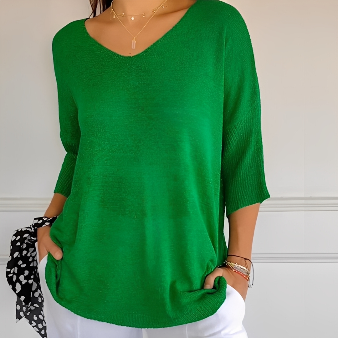 Pullover Damen | Langer Schnitt & V-Ausschnitt