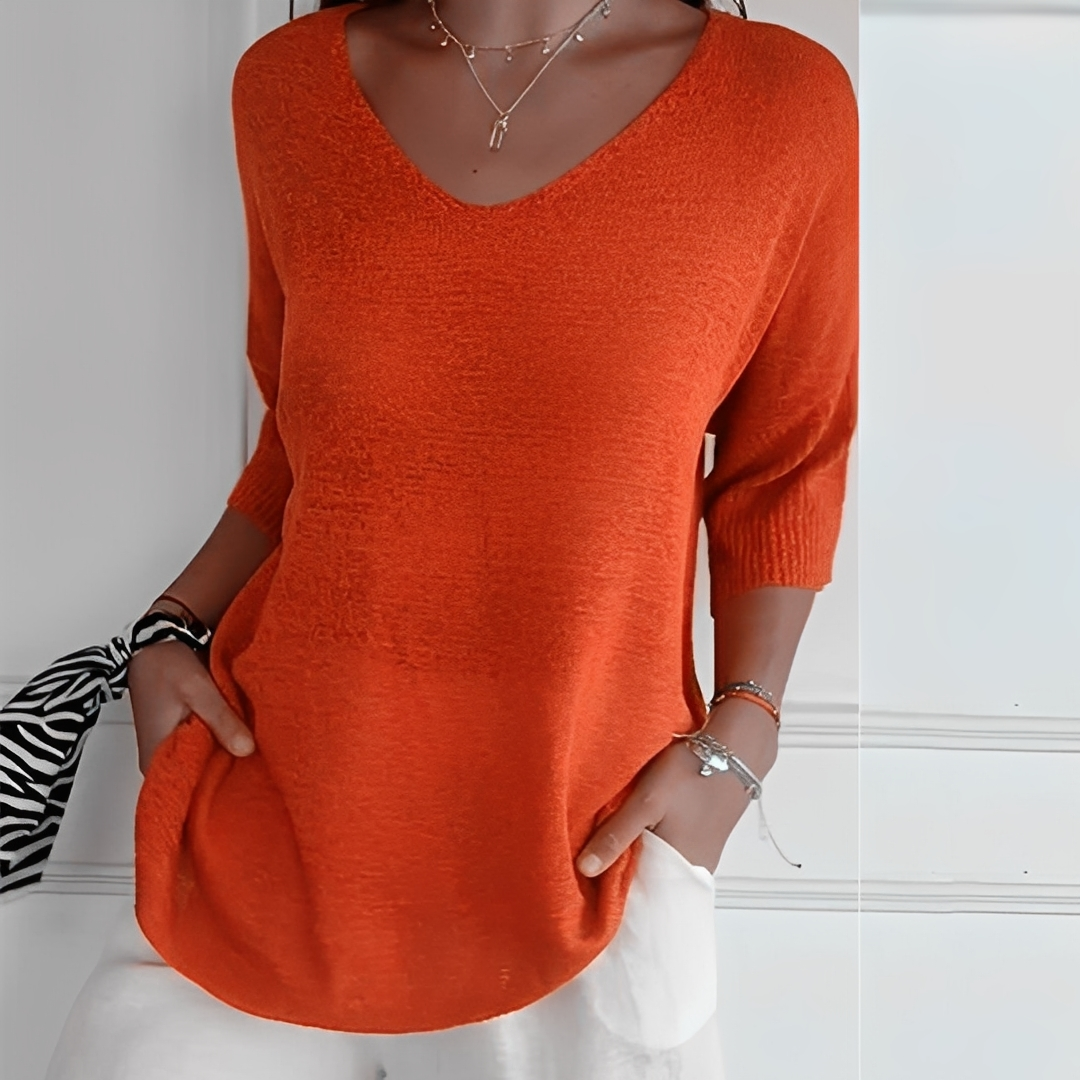 Pullover Damen | Langer Schnitt & V-Ausschnitt