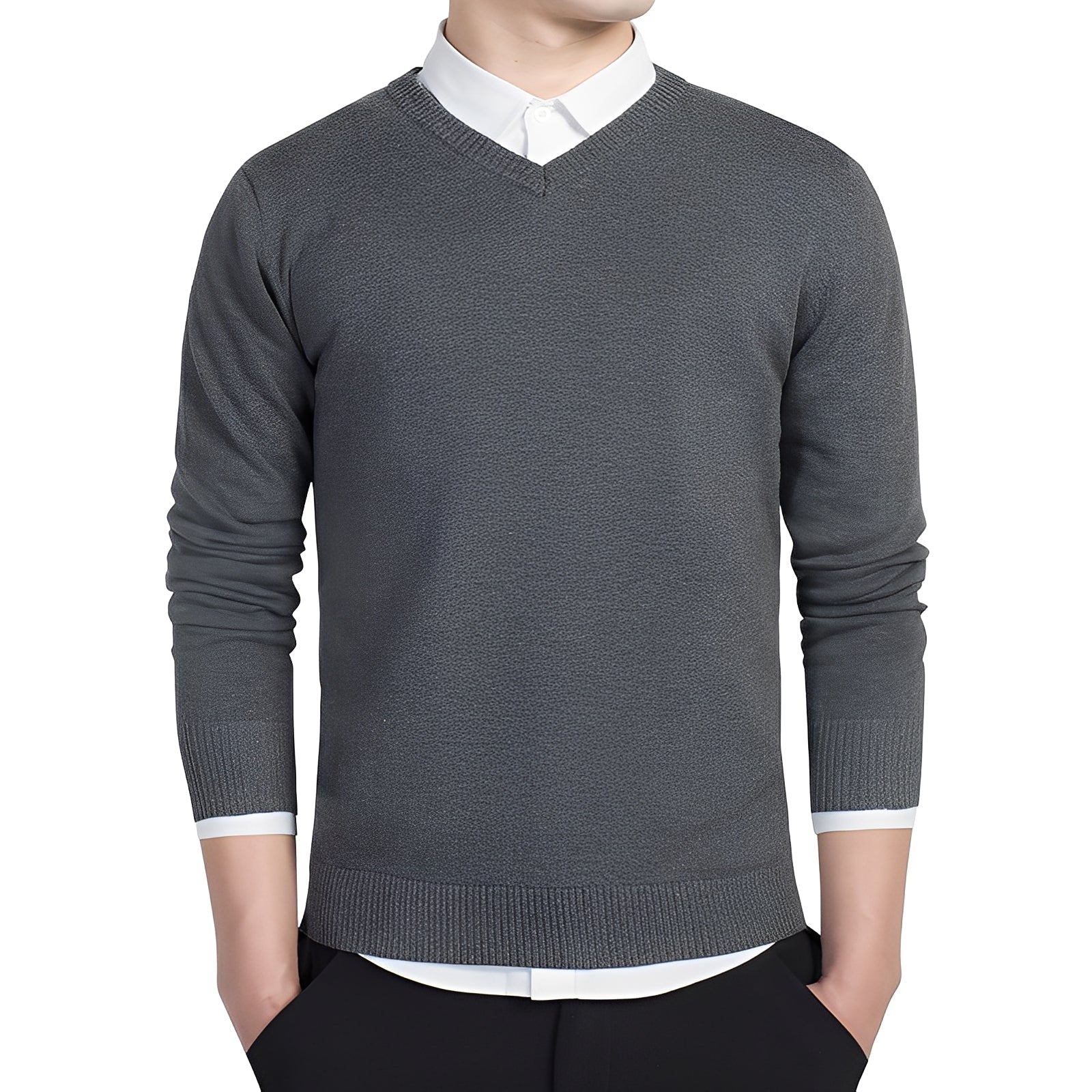 Pullover Herren | Schmaler Schnitt & V-Ausschnitt