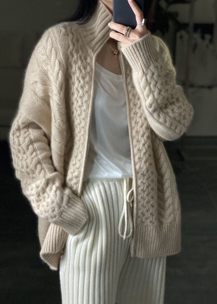 Quinlyn - Moderne Damen Rollkragen Strickjacke
