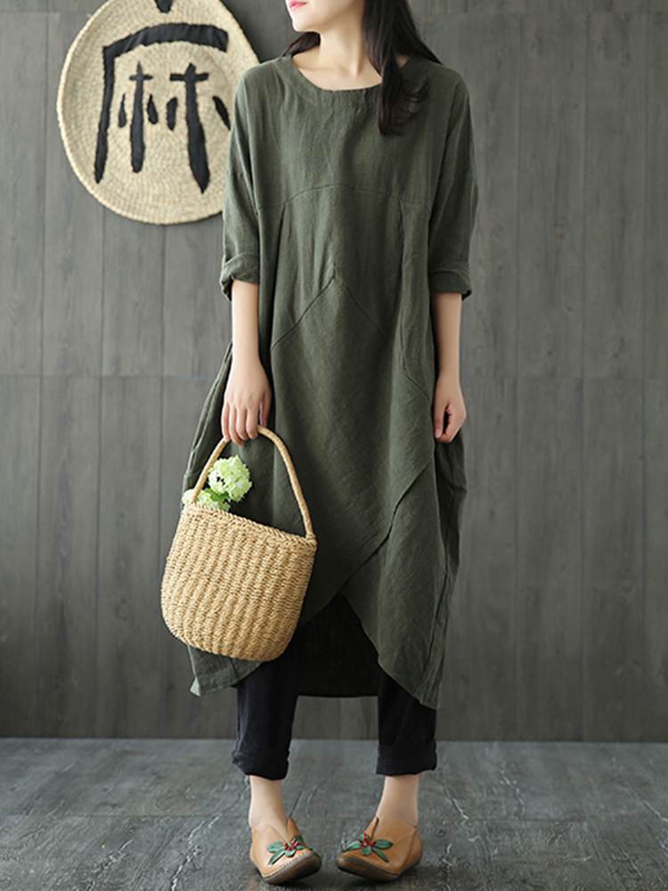 Midikleid Damen | Langarm & Ausgefallener Schnitt 2