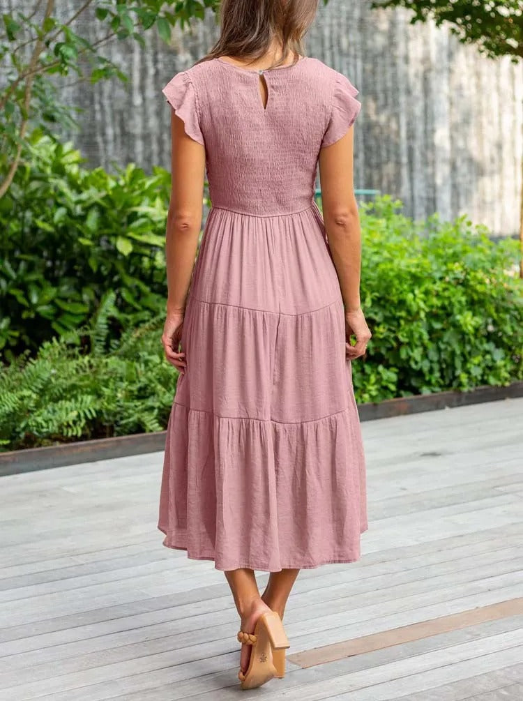 Raffiniertes bauchbedeckendes Kleid
