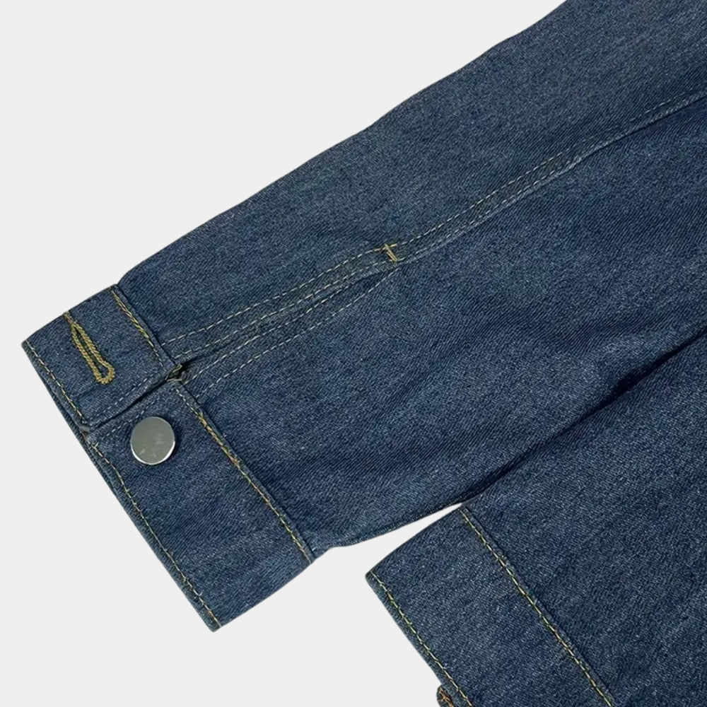 Ravenna - Modischer Pullover mit Denim-Ärmeln für Frauen