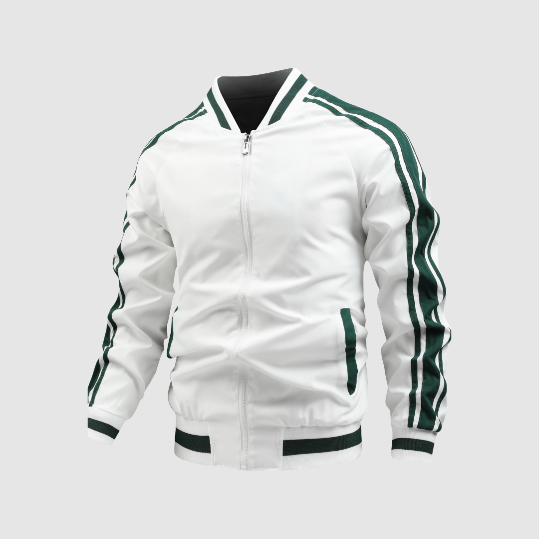 Reißverschluss Jacke Herren | Sportlich-Cleaner Look mit Streifen-Details