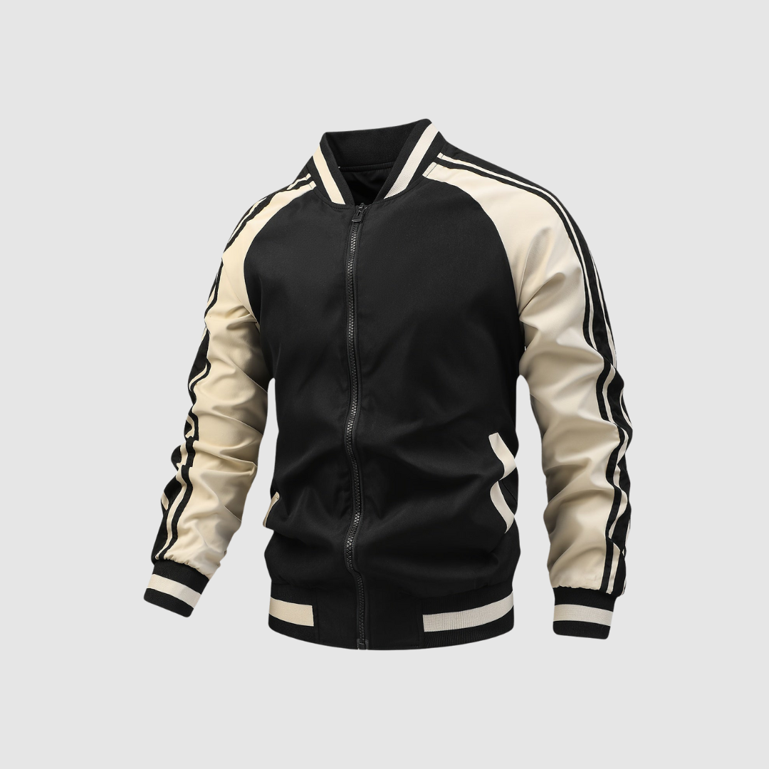 Reißverschluss Jacke Herren | Sportlich-Cleaner Look mit Streifen-Details